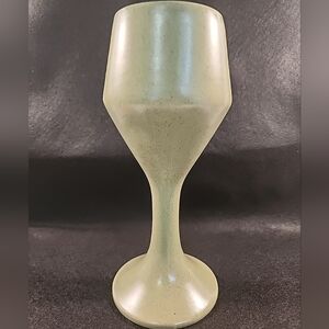 Vintage Haeger Pottery Green Speckle Planter Vase Chalice Goblet Matte Glaze